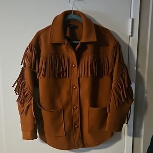 Brown Fringe Jacket